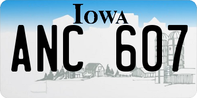 IA license plate ANC607