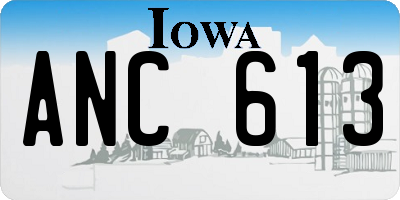 IA license plate ANC613