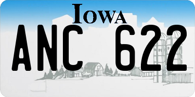 IA license plate ANC622