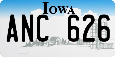 IA license plate ANC626