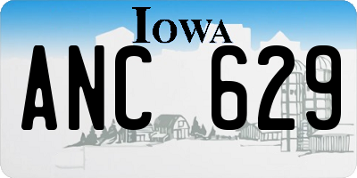 IA license plate ANC629