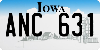 IA license plate ANC631