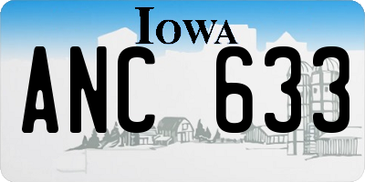 IA license plate ANC633