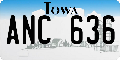 IA license plate ANC636