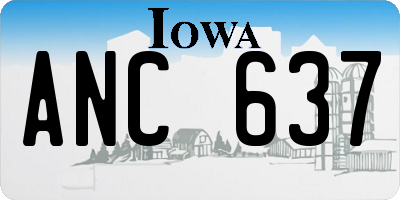IA license plate ANC637