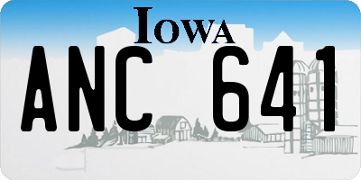 IA license plate ANC641