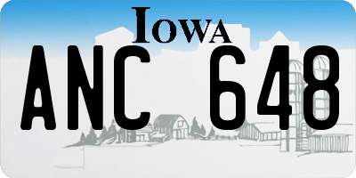IA license plate ANC648