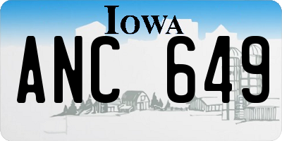 IA license plate ANC649