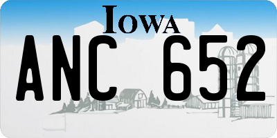 IA license plate ANC652