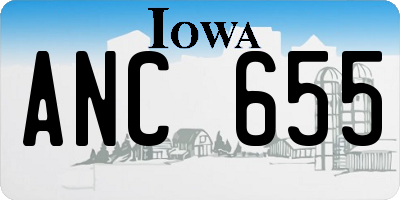IA license plate ANC655