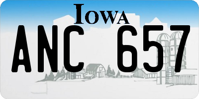 IA license plate ANC657