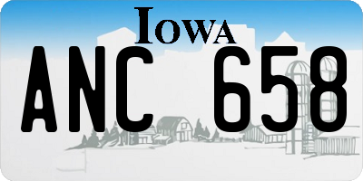 IA license plate ANC658