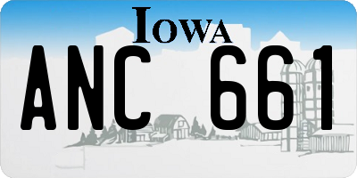 IA license plate ANC661