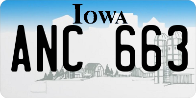 IA license plate ANC663