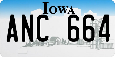 IA license plate ANC664