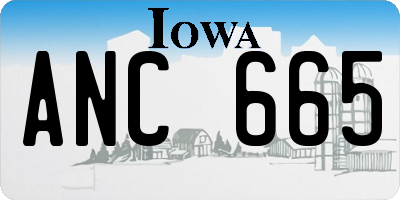 IA license plate ANC665