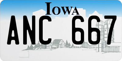 IA license plate ANC667