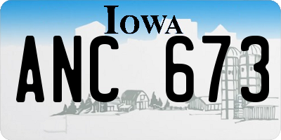 IA license plate ANC673
