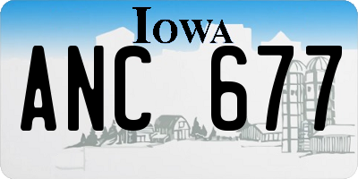 IA license plate ANC677