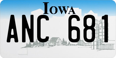 IA license plate ANC681