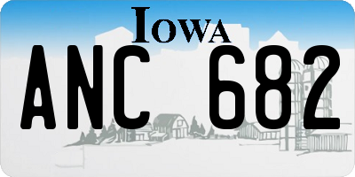 IA license plate ANC682