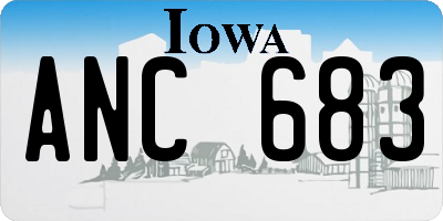 IA license plate ANC683