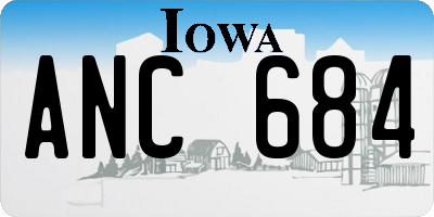 IA license plate ANC684