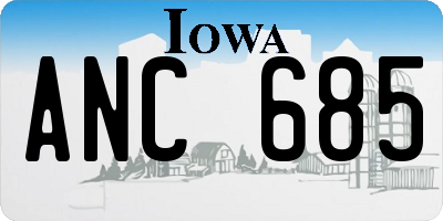 IA license plate ANC685
