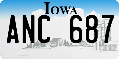 IA license plate ANC687