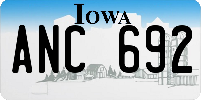 IA license plate ANC692