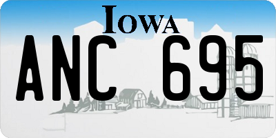 IA license plate ANC695