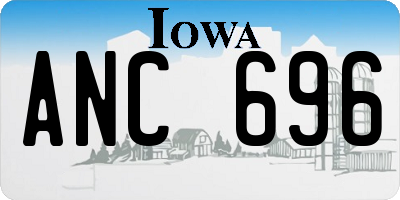 IA license plate ANC696
