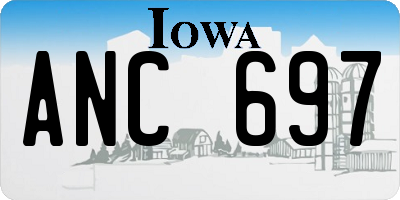IA license plate ANC697