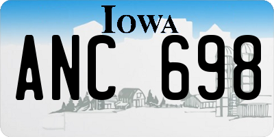 IA license plate ANC698