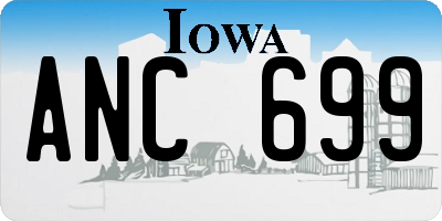 IA license plate ANC699