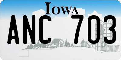 IA license plate ANC703