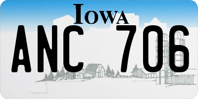IA license plate ANC706