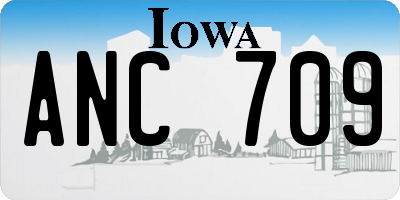 IA license plate ANC709