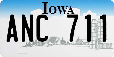IA license plate ANC711