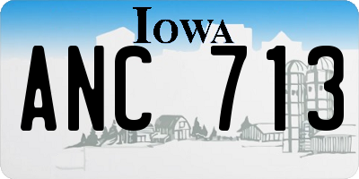 IA license plate ANC713