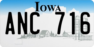 IA license plate ANC716