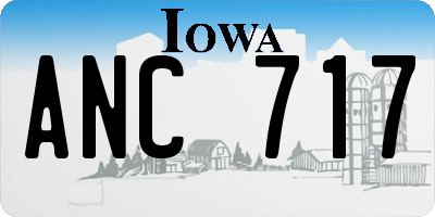 IA license plate ANC717