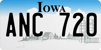 IA license plate ANC720
