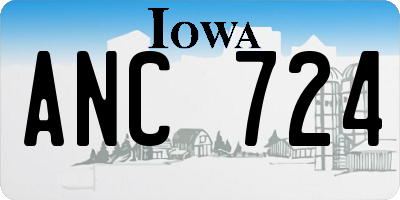 IA license plate ANC724