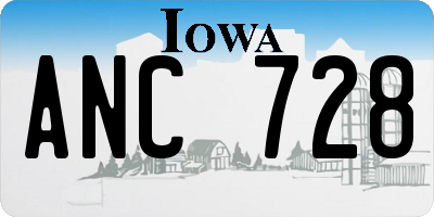 IA license plate ANC728