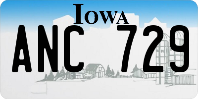 IA license plate ANC729