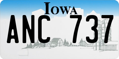 IA license plate ANC737