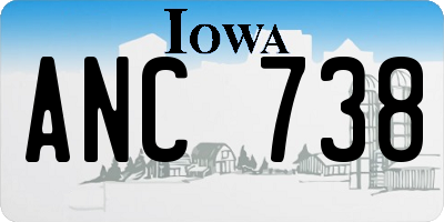 IA license plate ANC738