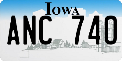 IA license plate ANC740