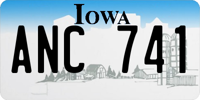 IA license plate ANC741